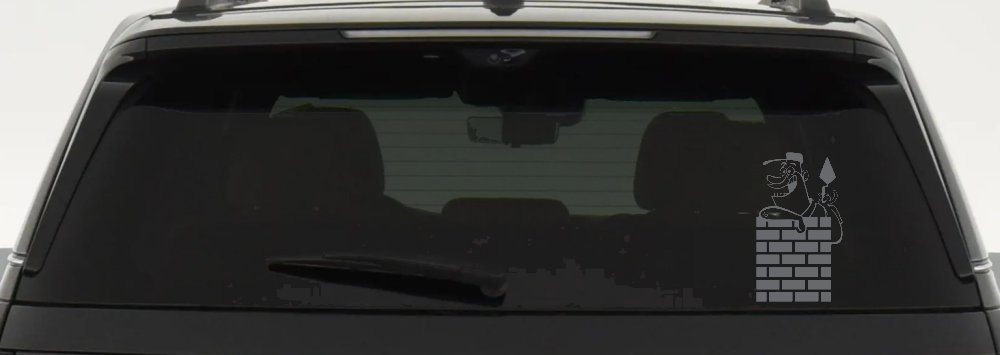 Brick Rock Mason Business Car or Truck Window Vinyl Decal Sticker (Silver)