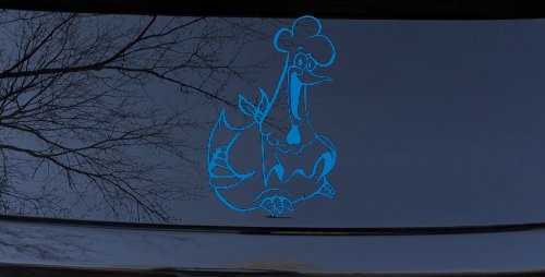 Chicken Business Window Lettering Sign Car or Truck Window Decal Sticker (Sky Blue)