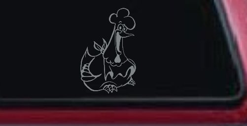Chicken Business Window Lettering Sign Car or Truck Window Decal Sticker (Telegrey)