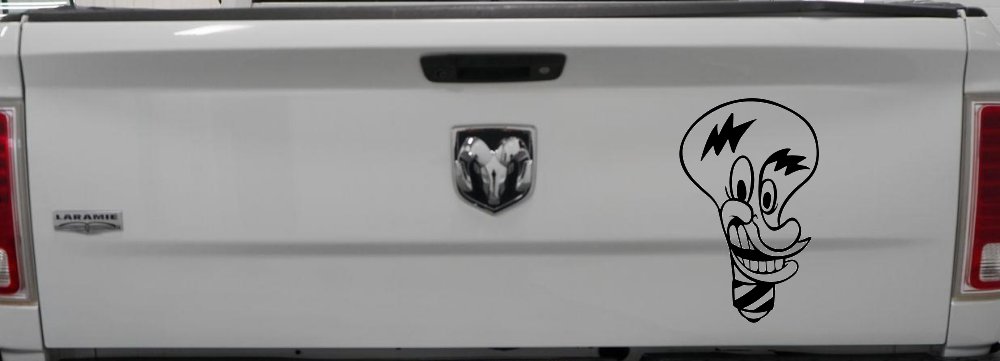 Electrician Light Bulb Business Window Lettering Sign Car or Truck Window Vinyl Decal Sticker (Black)