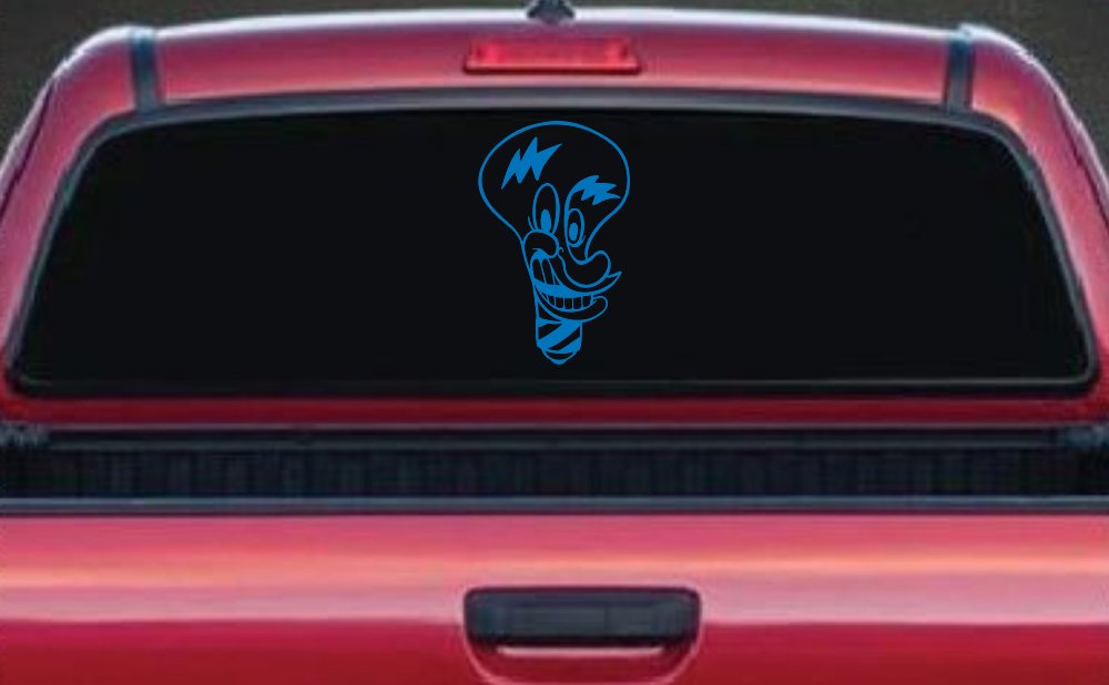 Electrician Light Bulb Business Window Lettering Sign Car or Truck Window Vinyl Decal Sticker (Sky Blue)