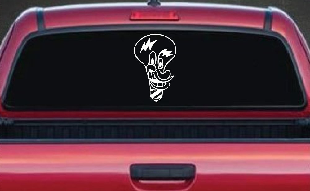 Electrician Light Bulb Business Window Lettering Sign Car or Truck Window Decal Sticker (White)