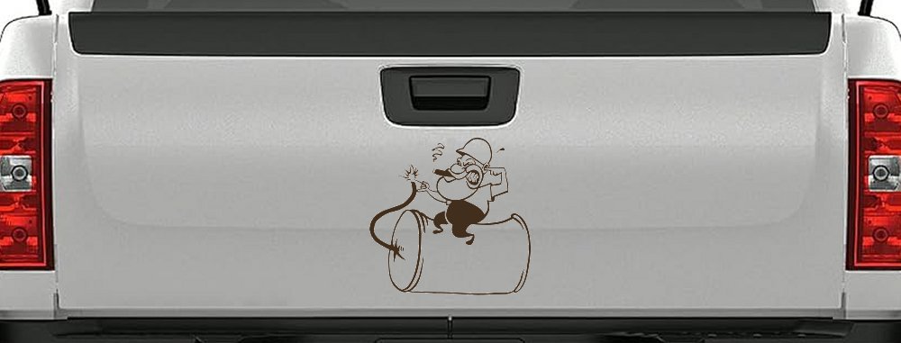 Bomb Dynamite Technician Business Car or Truck Window Decal Sticker (Brown)