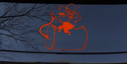 Bomb Dynamite Technician Business Car or Truck Window Decal Sticker (Orange Red)
