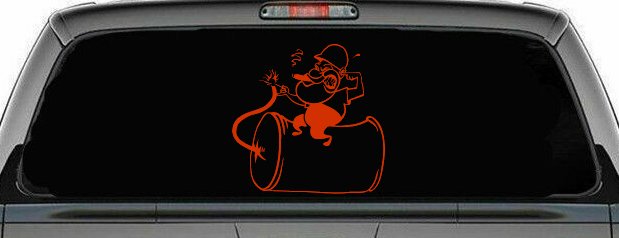 Bomb Dynamite Technician Business Car or Truck Window Decal Sticker (Orange Red)