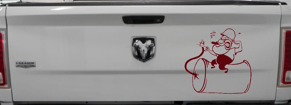 Bomb Dynamite Technician Business Car or Truck Window Decal Sticker (Purple Red)