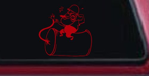 Bomb Dynamite Technician Business Car or Truck Window Decal Sticker (Red)