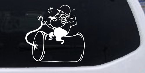 Bomb Dynamite Technician Business Car or Truck Window Decal Sticker (White)