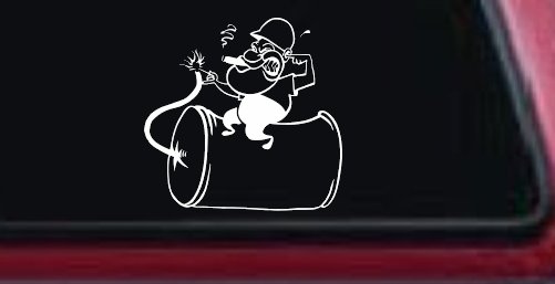 Bomb Dynamite Technician Business Car or Truck Window Decal Sticker (White)