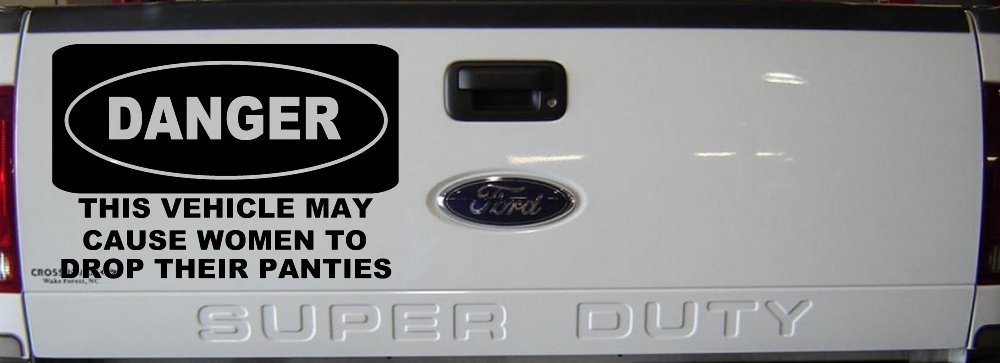 Danger This Vehicle May Cause Women to Drop Their Panties Off Road Motor Sports Car or Truck Window Decal Sticker (Black)
