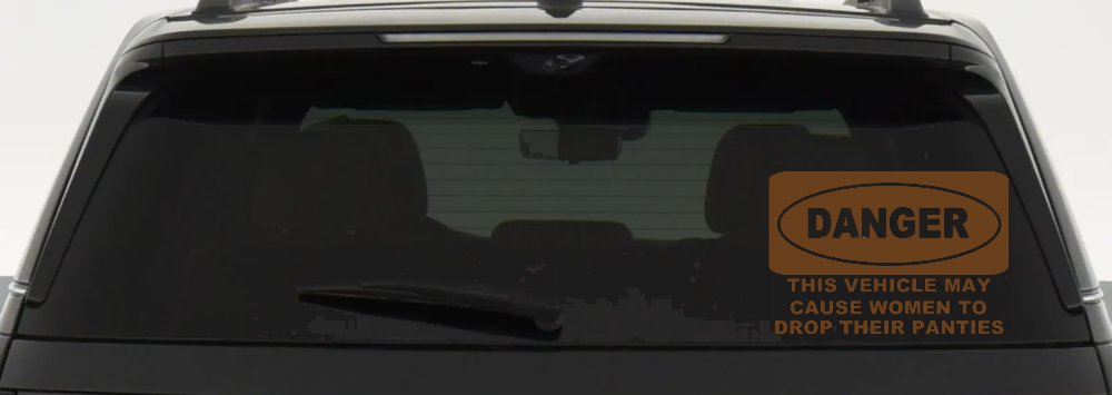 Danger This Vehicle May Cause Women to Drop Their Panties Off Road Motor Sports Car or Truck Window Decal Sticker (Copper)