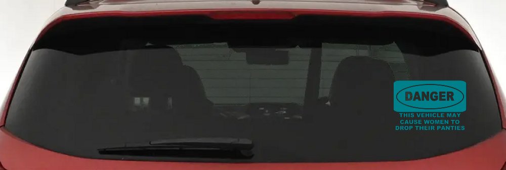 Danger This Vehicle May Cause Women to Drop Their Panties Off Road Motor Sports Car or Truck Window Decal Sticker (Turquoise Blue)