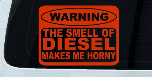 Funny Diesel Makes me Horny Off Road Car or Truck Window Vinyl Decal Sticker (Orange Red)