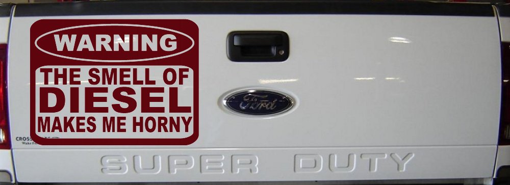 Funny Diesel Makes me Horny Off Road Car or Truck Window Decal Sticker (Purple Red)