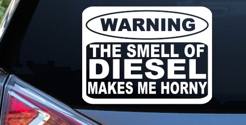 Funny Diesel Makes me Horny Off Road Car or Truck Window Decal Sticker (White)
