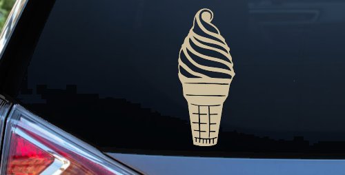 Ice Cream Cone Store Window Lettering Business Car or Truck Window Decal Sticker (Desert Sand)