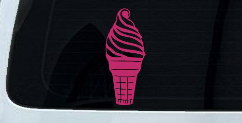 Ice Cream Cone Store Window Lettering Business Car or Truck Window Decal Sticker (Hot Pink)
