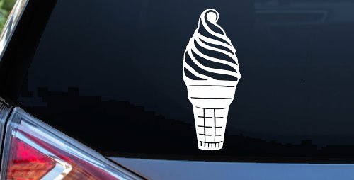 Ice Cream Cone Store Window Lettering Business Car or Truck Window Decal Sticker (White)