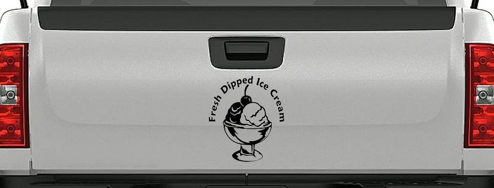Fresh Dipped Ice Cream Store Window Lettering Business Car or Truck Window Decal Sticker