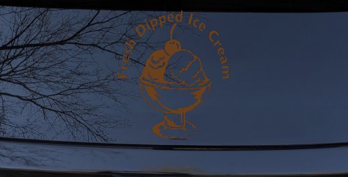 Fresh Dipped Ice Cream Store Window Lettering Business Car or Truck Window Decal Sticker