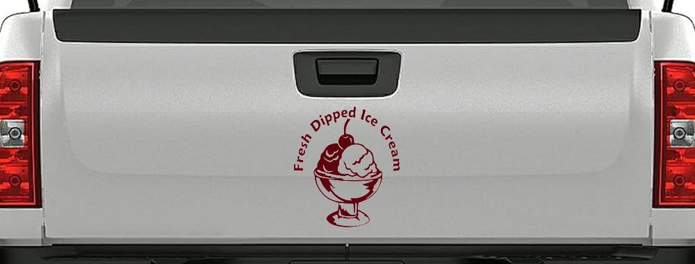 Fresh Dipped Ice Cream Store Window Lettering Business Car or Truck Window Decal Sticker