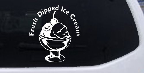 Fresh Dipped Ice Cream Store Window Lettering Business Car or Truck Window Decal Sticker