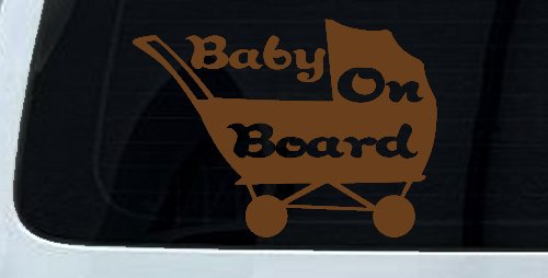 Baby On Board Stroller Girlie Car or Truck Window Decal Sticker (Copper)