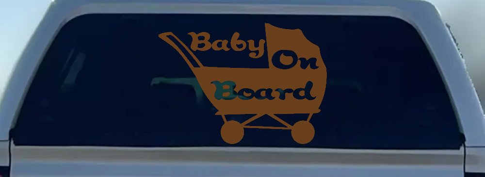 Baby On Board Stroller Girlie Car or Truck Window Decal Sticker (Copper)