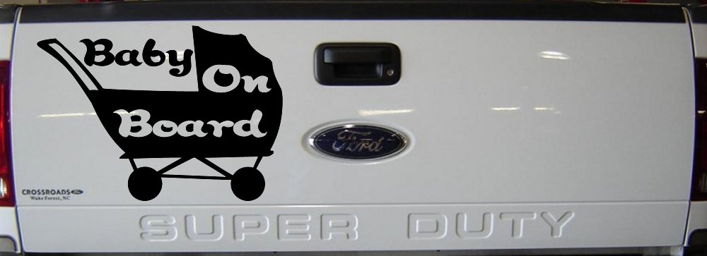 Baby On Board Stroller Girlie Car or Truck Window Vinyl Decal Sticker (Matte Black)