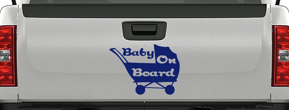 Baby On Board Stroller Girlie Car or Truck Window Decal Sticker (Navy)