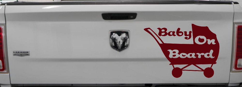 Baby On Board Stroller Girlie Car or Truck Window Decal Sticker (Purple Red)