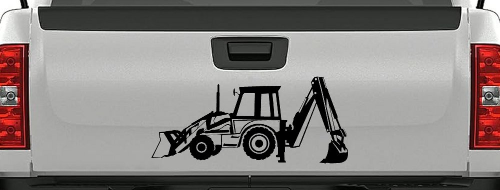 Backhoe Tractor Business Window Lettering Sign Car or Truck Window Decal Sticker (Black)