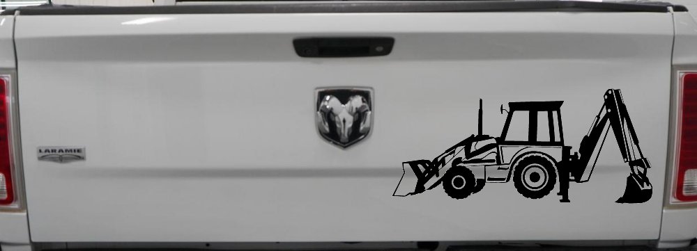 Backhoe Tractor Business Window Lettering Sign Car or Truck Window Decal Sticker (Black)