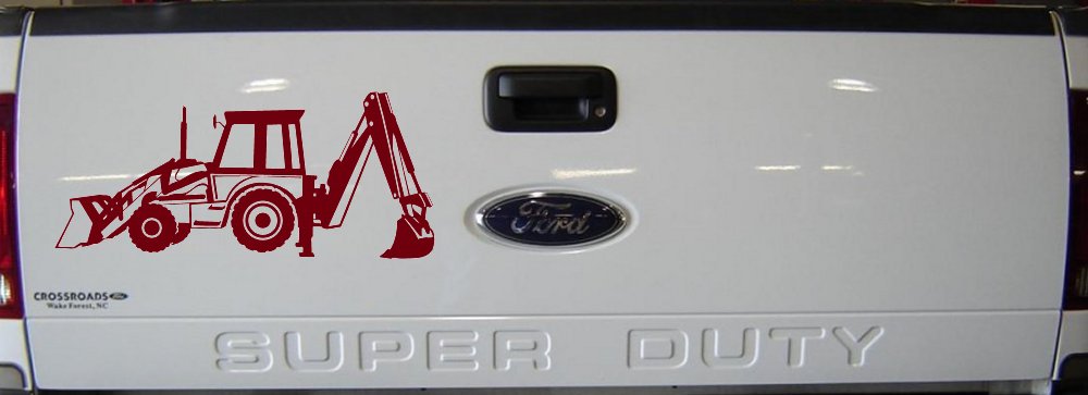 Backhoe Tractor Business Window Lettering Sign Car or Truck Window Decal Sticker (Burgundy)