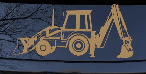 Backhoe Tractor Business Window Lettering Sign Car or Truck Window Decal Sticker (Light Brown)