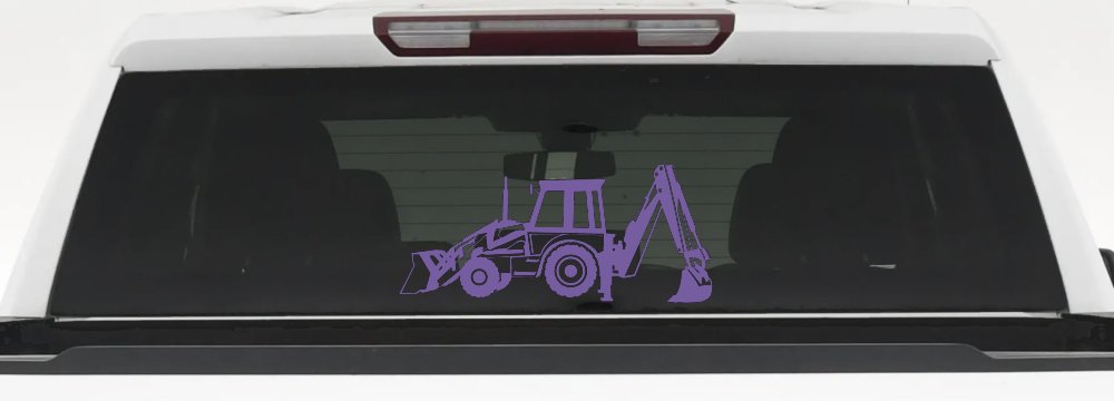 Backhoe Tractor Business Window Lettering Sign Car or Truck Window Decal Sticker (Purple)
