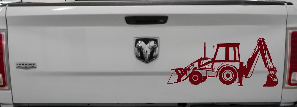 Backhoe Tractor Business Window Lettering Sign Car or Truck Window Decal Sticker (Purple Red)