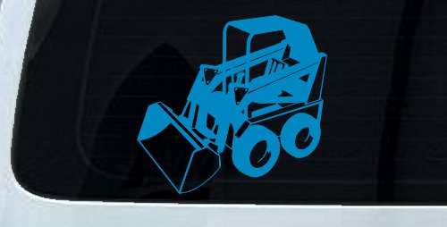 Skid Steer Loader Construction Business Window Lettering Sign Car or Truck Window Decal Sticker (Blue)