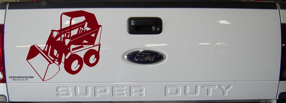 Skid Steer Loader Construction Business Window Lettering Sign Car or Truck Window Vinyl Decal Sticker (Burgundy)