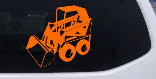 Skid Steer Loader Construction Business Window Lettering Sign Car or Truck Window Decal Sticker (Orange)
