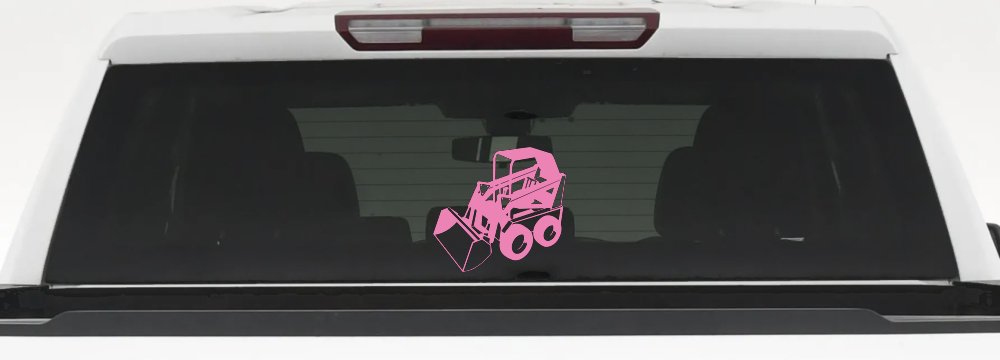 Skid Steer Loader Construction Business Window Lettering Sign Car or Truck Window Decal Sticker (Pink)