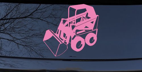 Skid Steer Loader Construction Business Window Lettering Sign Car or Truck Window Vinyl Decal Sticker (Pink)