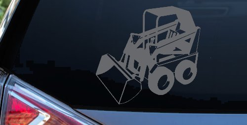 Skid Steer Loader Construction Business Window Lettering Sign Car or Truck Window Decal Sticker (Silver)