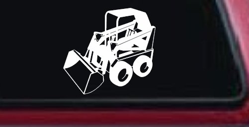 Skid Steer Loader Construction Business Window Lettering Sign Car or Truck Window Decal Sticker (White)