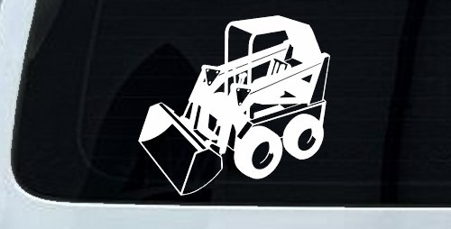 Skid Steer Loader Construction Business Window Lettering Sign Car or Truck Window Decal Sticker (White)