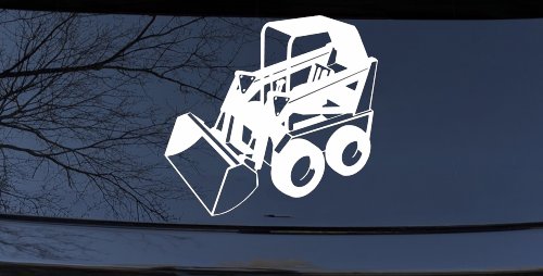 Skid Steer Loader Construction Business Window Lettering Sign Car or Truck Window Decal Sticker (White)