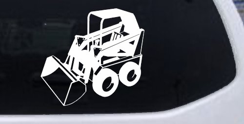 Skid Steer Loader Construction Business Window Lettering Sign Car or Truck Window Decal Sticker (White)