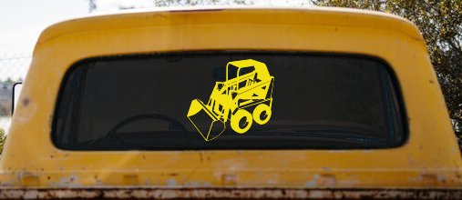 Skid Steer Loader Construction Business Window Lettering Sign Car or Truck Window Decal Sticker (Yellow)