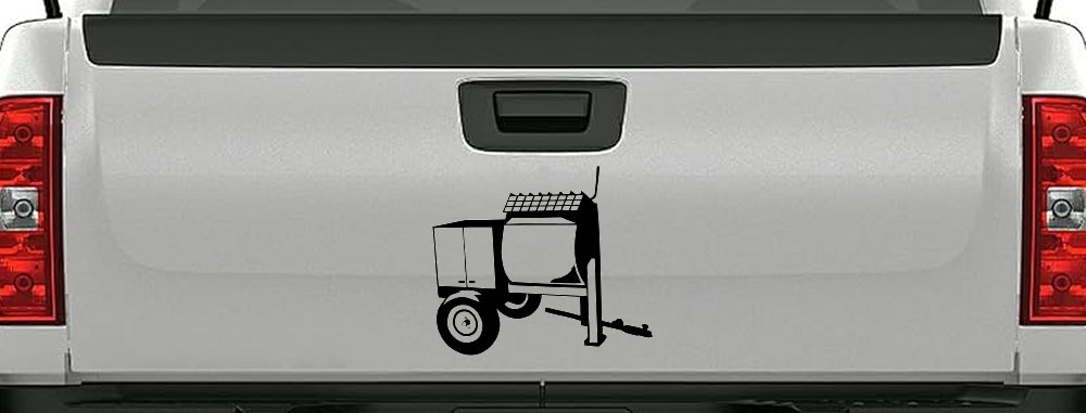 Cement Concrete Mixer Construction Business Car or Truck Window Vinyl Decal Sticker (Matte Black)