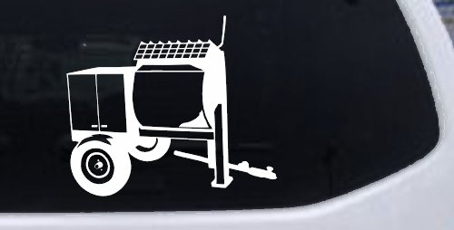 Cement Concrete Mixer Construction Business Car or Truck Window Vinyl Decal Sticker (White)